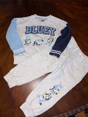 Blue and Navy Kids Matching Set - 'Bluey' Character Sweatshirt & Joggers